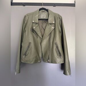 BlankNYC Olive Green Faux Leather Jacket